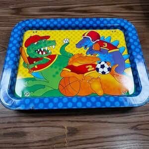 Vintage Kids Dinosaur Sports retro Olympics Tray Lap Desk Table Foldable Legs